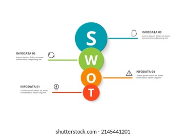 Concepto creativo para infografía con 4 pasos, opciones, partes o procesos. Visualización de datos empresariales.