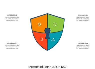 Creative concept for infographic with 4 steps, options, parts or processes. Business data visualization.