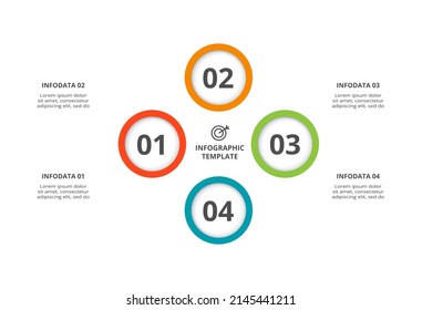 Creative concept for infographic with 4 steps, options, parts or processes. Business data visualization.