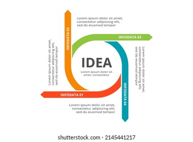 Creative concept for infographic with 4 steps, options, parts or processes. Business data visualization.