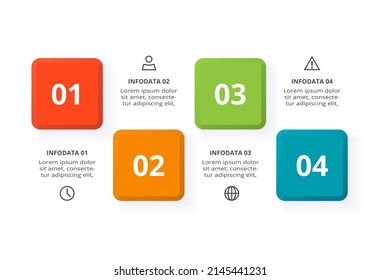 Creative concept for infographic with 4 steps, options, parts or processes. Business data visualization.