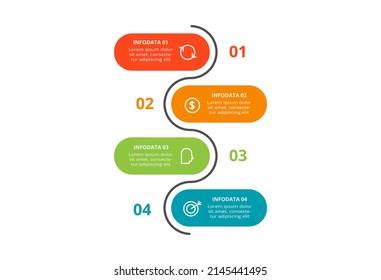 Creative concept for infographic with 4 steps, options, parts or processes. Business data visualization.