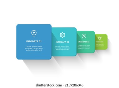 Creative concept for infographic with 4 steps, options, parts or processes. Business data visualization.