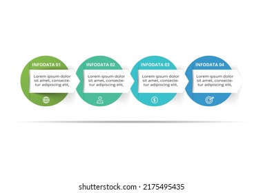 Creative concept for infographic with 4 steps, options, parts or processes. Business data visualization.