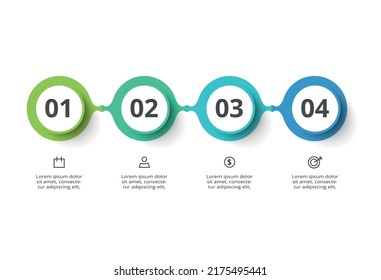 Creative concept for infographic with 4 steps, options, parts or processes. Business data visualization.