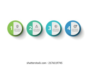 Kreatives Konzept für Infografik mit 4 Schritten, Optionen, Teilen oder Prozessen. Visualisierung von Geschäftsdaten.