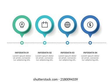 Creative concept for infographic with 4 steps, options, parts or processes. Business data visualization.