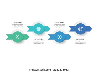 Creative concept for infographic with 4 steps, options, parts or processes. Business data visualization.