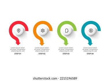 Creative concept for infographic with 4 steps, options, parts or processes.