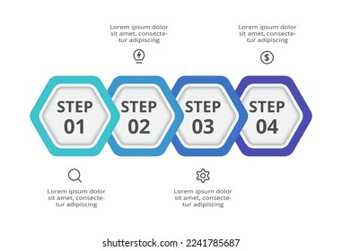 Creative concept for infographic with 4 steps, options, parts or processes.
