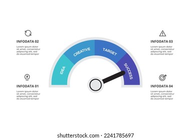 Creative concept for infographic with 4 steps, options, parts or processes.