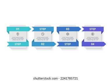 Creative concept for infographic with 4 steps, options, parts or processes.