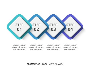 Concepto creativo para infografía con 4 pasos, opciones, partes o procesos.