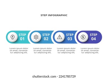 Creative concept for infographic with 4 steps, options, parts or processes.