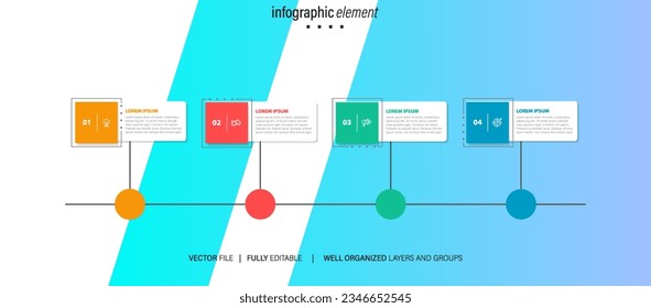 Creative concept for infographic with 4 steps, options, parts or processes. Business data visualization
