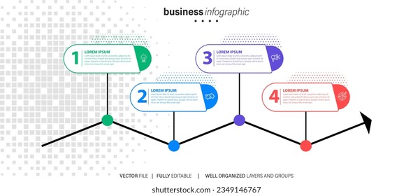 Creative concept for infographic with 4 steps, options, parts or processes. Business data visualization
