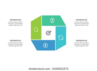 Creative concept for infographic with 4 steps, options, parts or processes. Business data visualization.
