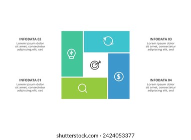 Creative concept for infographic with 4 steps, options, parts or processes. Business data visualization.
