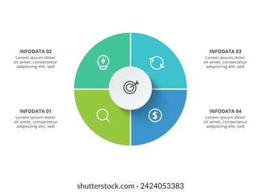 Creative concept for infographic with 4 steps, options, parts or processes. Business data visualization.
