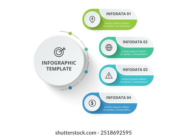 Concepto creativo para infografía con 6 pasos, opciones, partes o procesos. Visualización de datos empresariales.