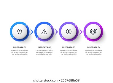 Creative concept for infographic with 4 steps, options, parts or processes. Business data visualization.