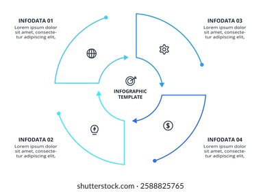 Creative concept for infographic with 4 steps, options, parts or processes. Business data visualization.