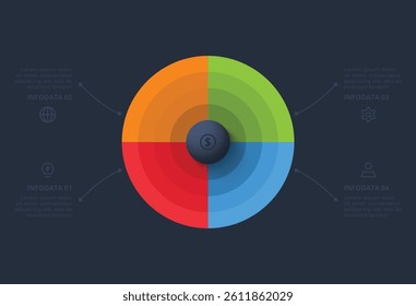 Creative concept for infographic with 4 steps, options, parts or processes. Business data visualization.