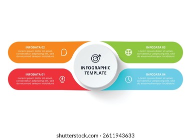 Creative concept for infographic with 4 steps, options, parts or processes. Business data visualization.