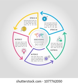 Creative concept for infographic with 5 options, parts or processes. Timeline infographic business design and marketing icons for presentation, annual report, diagram, workflow layout and web design.