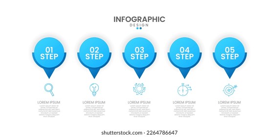 Creative concept for Infographic with 5 options or steps processes. Infographic for business concepts. Can be used for process, presentations, layout, banner. Vector illustration