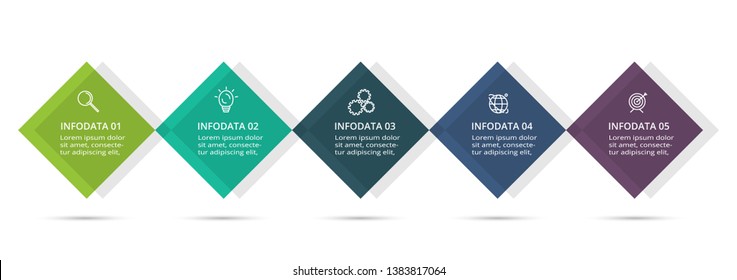 Creative concept for infographic with 5 steps, options, parts or processes. Business data visualization. Vector business template for timeline presentation.