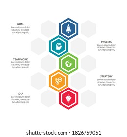 Creative concept for infographic with 5 steps, options, parts or processes. Business data visualization.