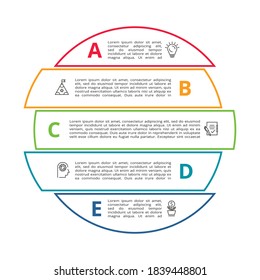 Creative concept for infographic with 5 steps, options, parts or processes. Business data visualization