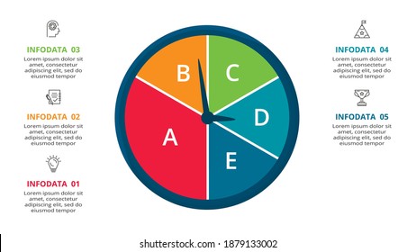 Creative concept for infographic with 5 steps, options, parts or processes. Business data visualization