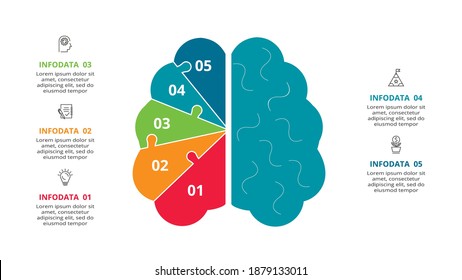 Creative concept for infographic with 5 steps, options, parts or processes. Business data visualization