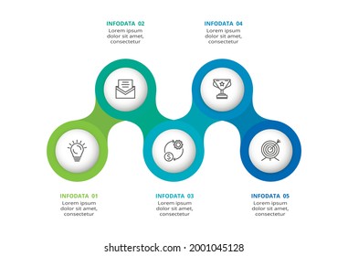 Creative concept for infographic with 5 steps, options, parts or processes. Business data visualization.