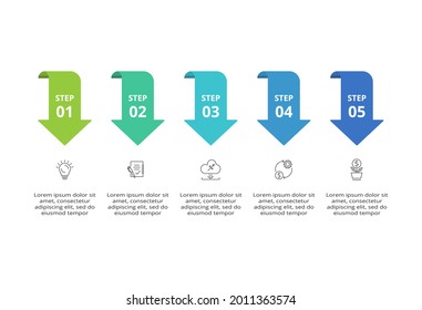 Creative concept for infographic with 5 steps, options, parts or processes. Business data visualization.