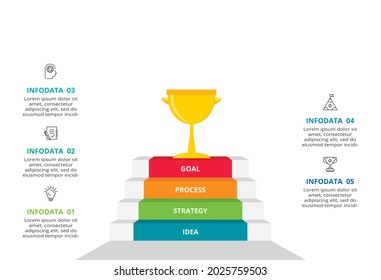 Creative concept for infographic with 5 steps, options, parts or processes. Business data visualization.