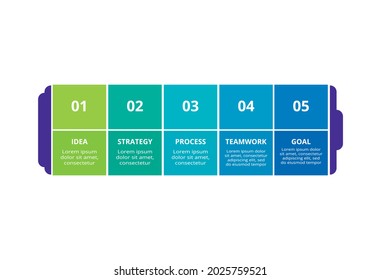 Creative concept for infographic with 5 steps, options, parts or processes. Business data visualization.