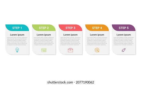 Creative concept for infographic with 5 steps, options, parts or processes. Business data visualization