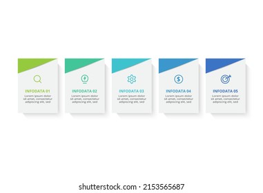 Creative concept for infographic with 5 steps, options, parts or processes. Business data visualization.