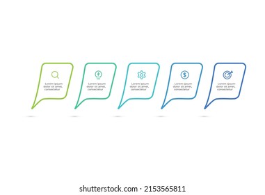 Creative concept for infographic with 5 steps, options, parts or processes. Business data visualization.