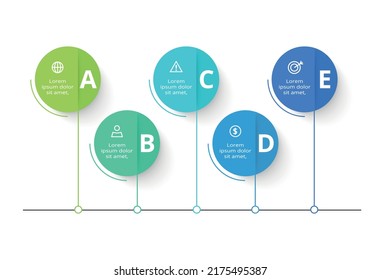 Creative concept for infographic with 5 steps, options, parts or processes. Business data visualization.