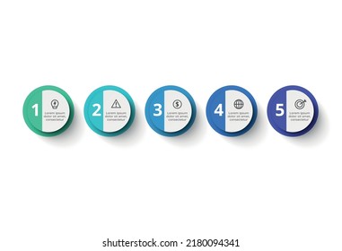 Creative concept for infographic with 5 steps, options, parts or processes. Business data visualization.