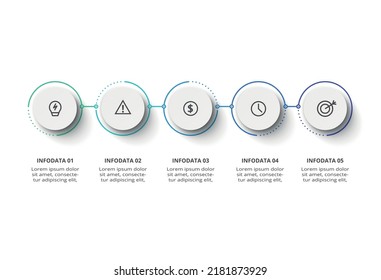Creative concept for infographic with 5 steps, options, parts or processes. Business data visualization.