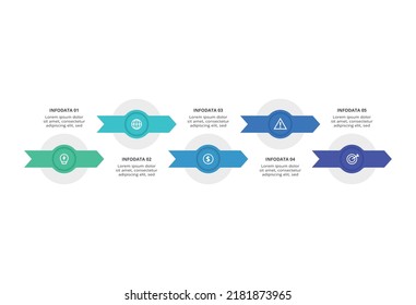 Creative concept for infographic with 5 steps, options, parts or processes. Business data visualization.