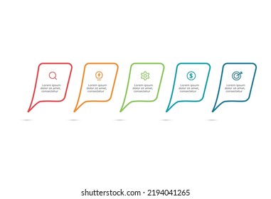 Creative concept for infographic with 5 steps, options, parts or processes. Business data visualization.