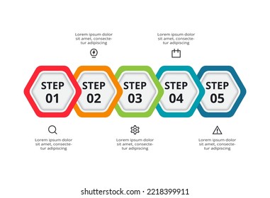 Creative concept for infographic with 5 steps, options, parts or processes.
