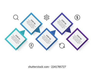 Creative concept for infographic with 5 steps, options, parts or processes.