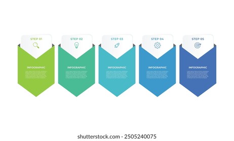 Creative concept for infographic with 5 steps, options, parts or processes. Business data visualization